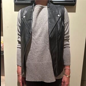 Theory Black Leather Vest